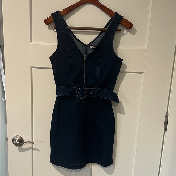 Peace Love Eco by Rewash Denim Mini Dress Sz S - Picture 1 of 8